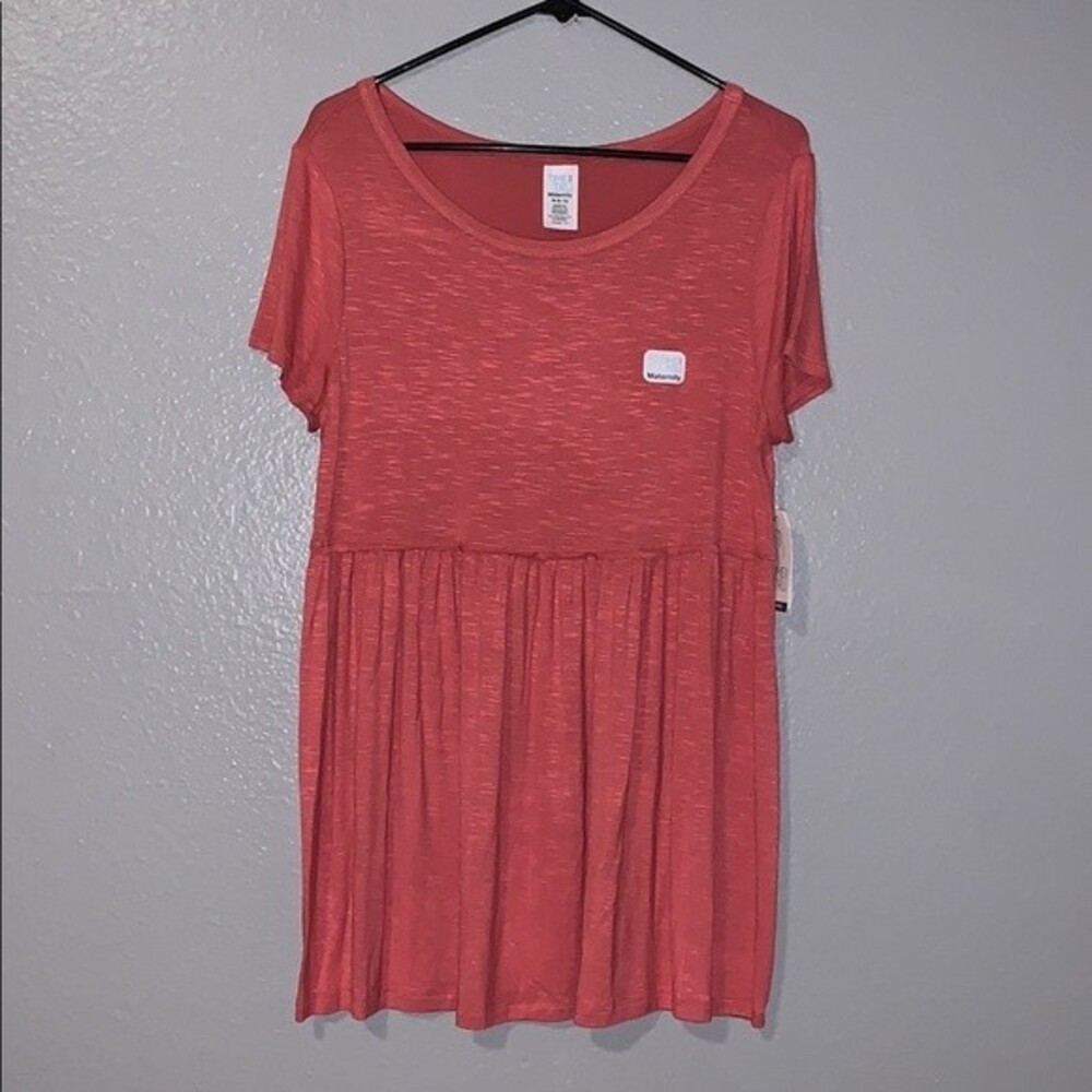 Maternity Short Sleeve Babydoll Top Medium